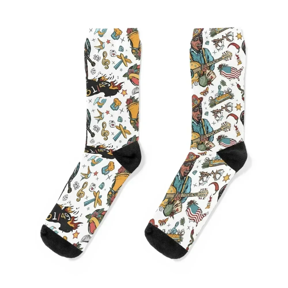 Blues music Socks hockey gym hiphop Rugby Socks Man Women's