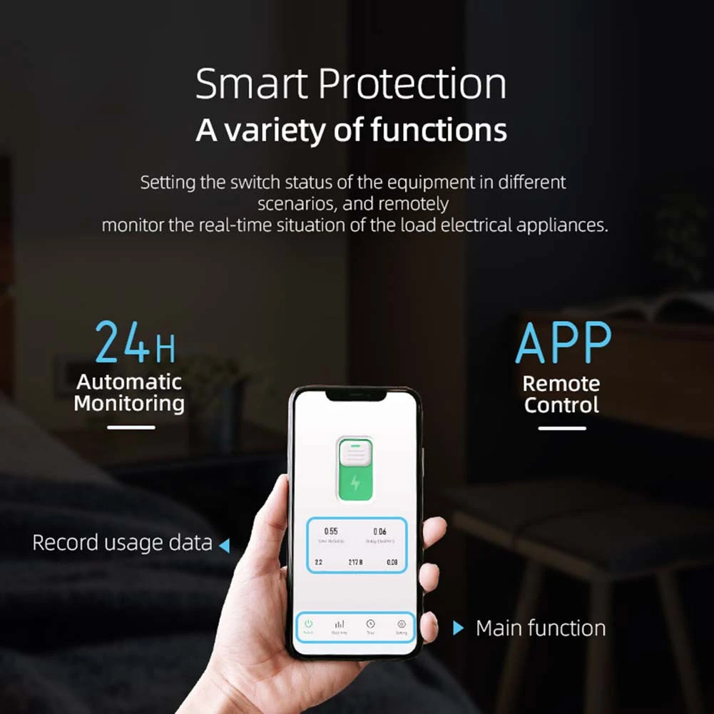 

ABFS TONGOU TUYA Wifi Smart Circuit Breaker 1P Wireless Remote Control WiFi Switch with Metering WiFi Circuit Breaker 50A