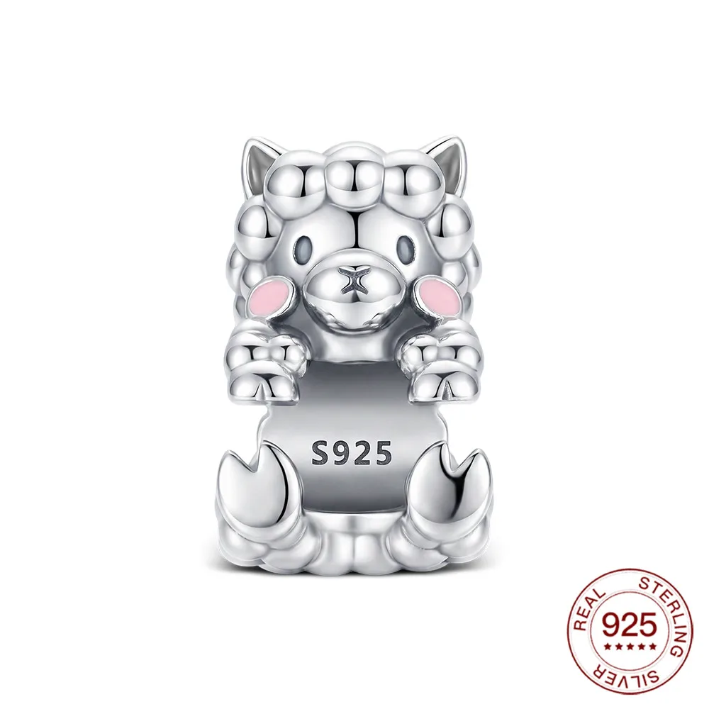 925 Sterling Silber Rosa Kirschblüten-Charms Naturanhänger Passend für Original-Armbänder DIY Schmuckherstellung für Frauen Geschenke