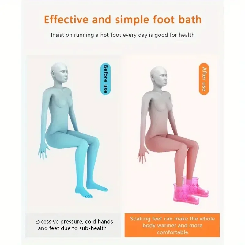 Movable Foot Soak Tub For Pedicure And Thermal Massage - Contains Bath Powder