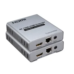 4K 120M HDMI Ethernet Extender Via Cat5e Cat6 RJ45 Cable Video Transmitter Receiver Converter Support 1 to N Cascade Connection