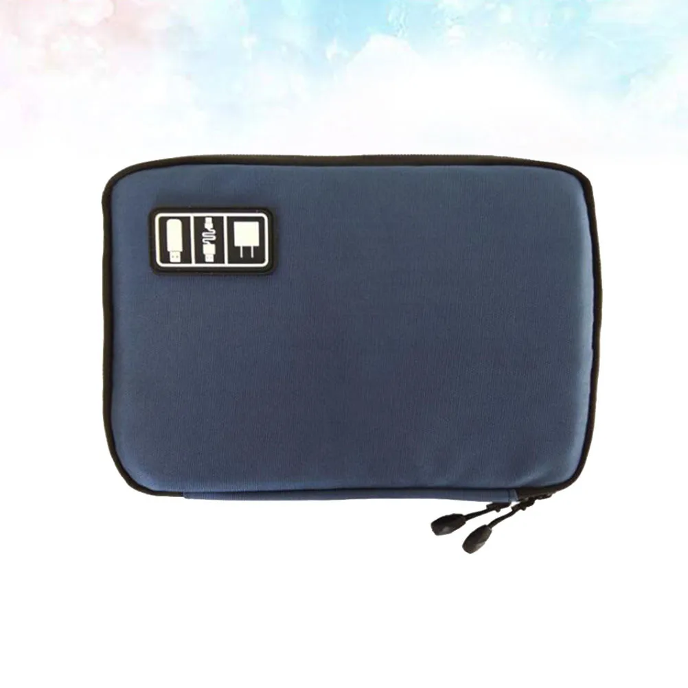 

Waterproof 2 Layer Universal Travel Kit for Digital Devices USB Cables Cosmetics Electronics Organizer Navy Cable Organizer