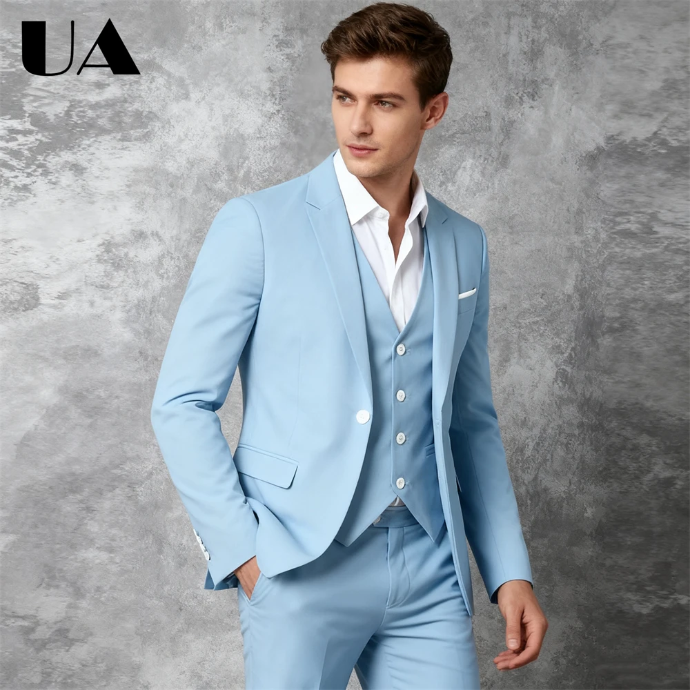 

XXS-7XL Made-to-Order Mens Formal Suit Set (Jacket Vest Pants ) Slim Fitting Business Tuxedo Many Colors Party Prom Dresswear