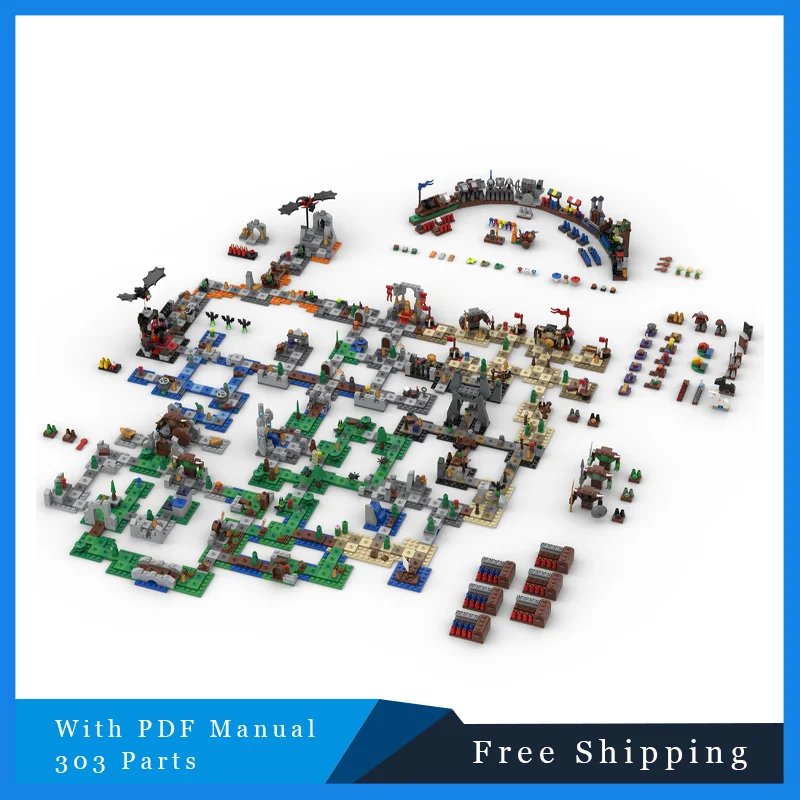 303 PCS Gioco Tribe Espansione Diagramma Creativo Modulare MOC Building Block Modello FAI DA TE Combinazione Di Puzzle Giocattolo A Sorpresa Regalo Di Compleanno