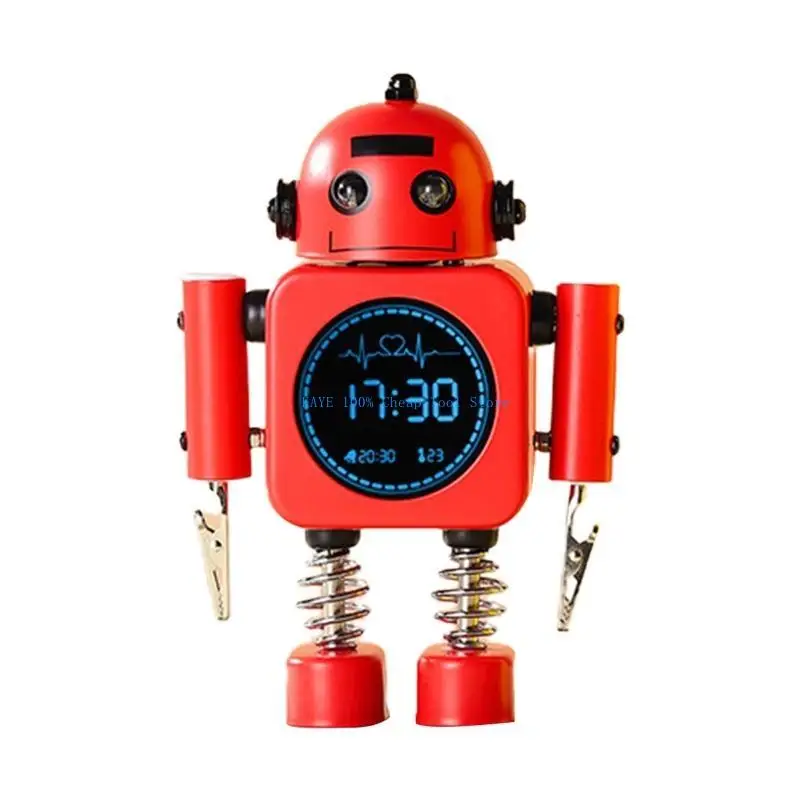

G6KA Robot for Smart Digital Alarm Clock with Snooze Mode Temperature Displaying for Girls Boys Wake Up Bedroom for Time Cloc
