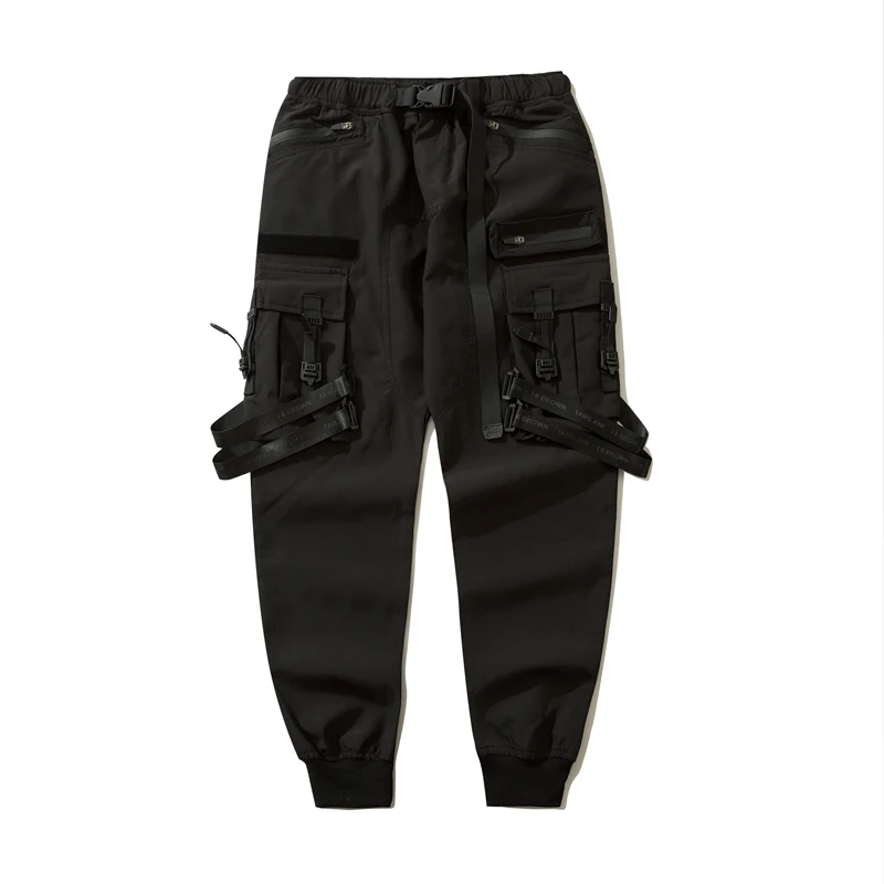 Unisex taktische Cargo hose Bänder Jogger Hose Frühling funktionelle elastische Taille Streetwear Hose Harajuku Herren bekleidung