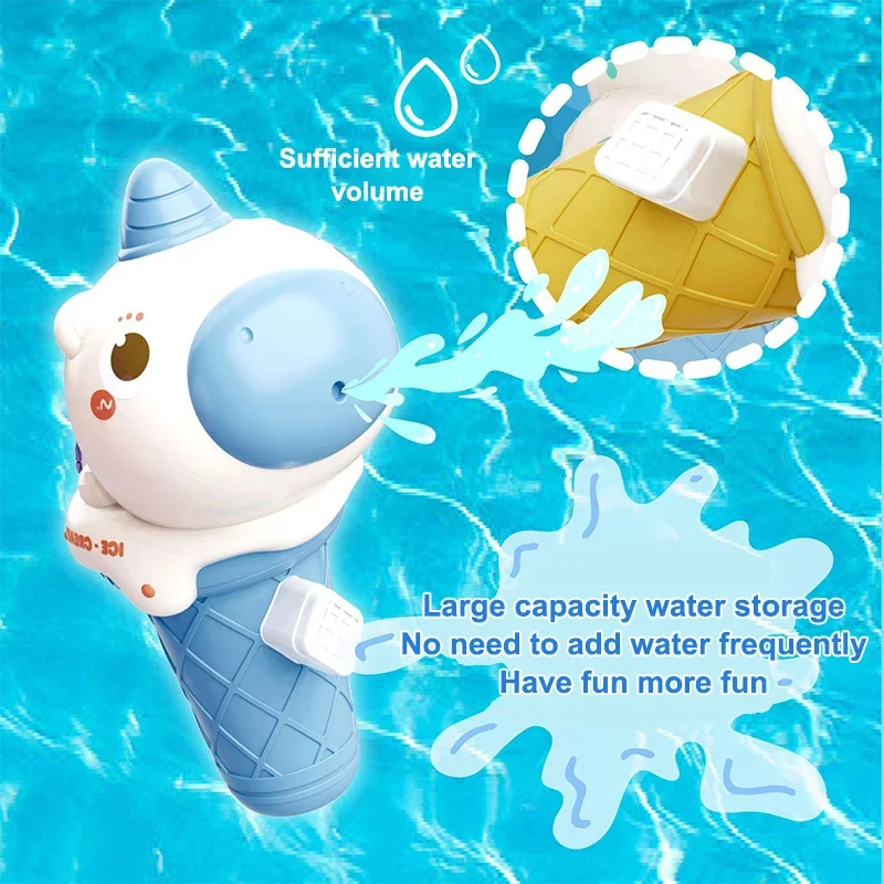 1 Piece Cartoon Ice Cream Spray Guns Portable Summer Water Gun Toys Seaside Pool Water Guns Adult Children Toy Party Gifts