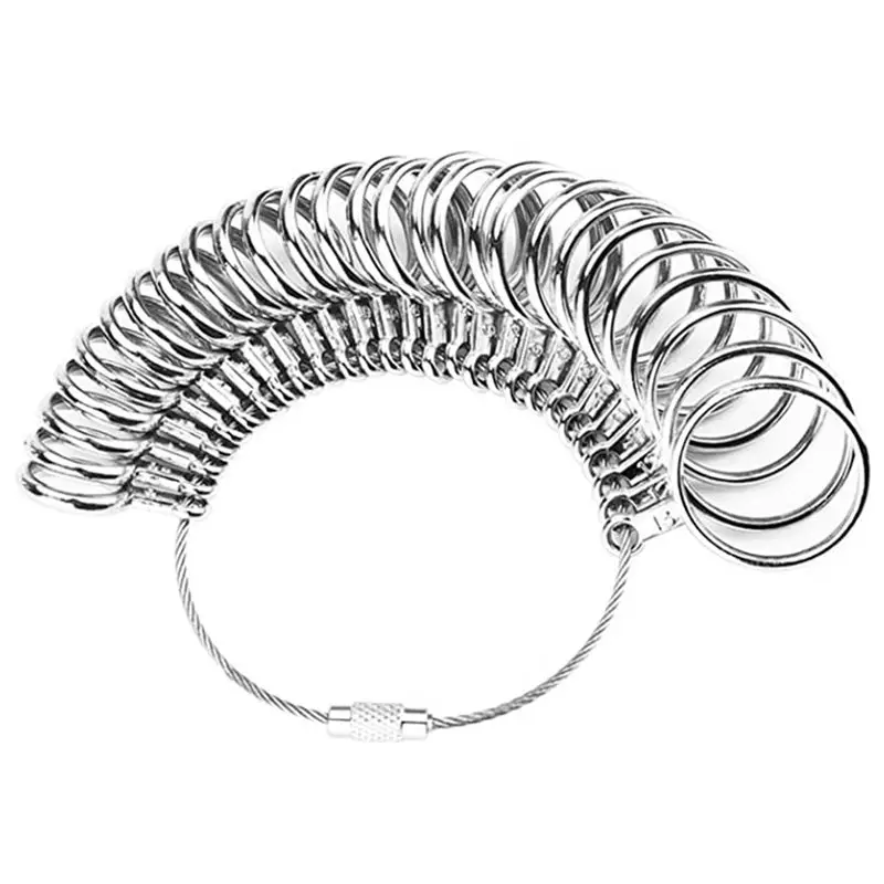 PWS Stainless Steel S Finger Sizer Measuring Ring Tool, Size 0-13 With Half Size