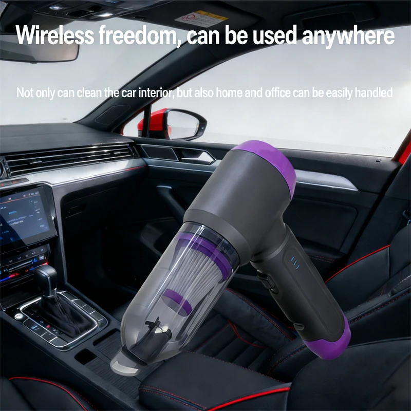 Portable Handheld Wireless Vacuum Cleaner 20000Pa Strong Suction for Car Home Dust Mite Removal with Multi-Attachments