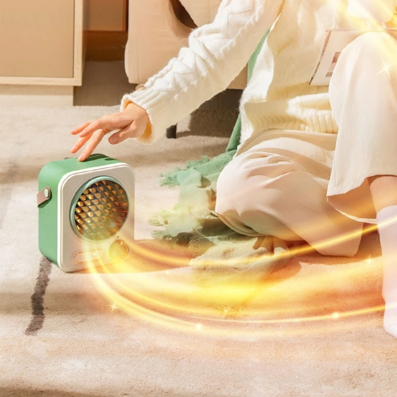 مروحة كهربائية سخان سيراميك بجهاز تحكم عن بعد مروحة مدفأة الفضاء مستويين رياح قابلة للتعديل للمكتب والمنزل