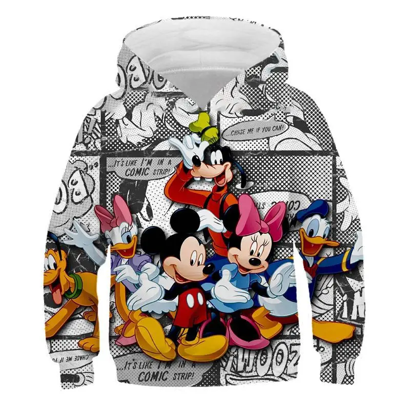 

Disney Mickey Mouse Kids & Adult Pullover Hoodie - Cute Graphic Print Unisex Cotton Sweatshirt