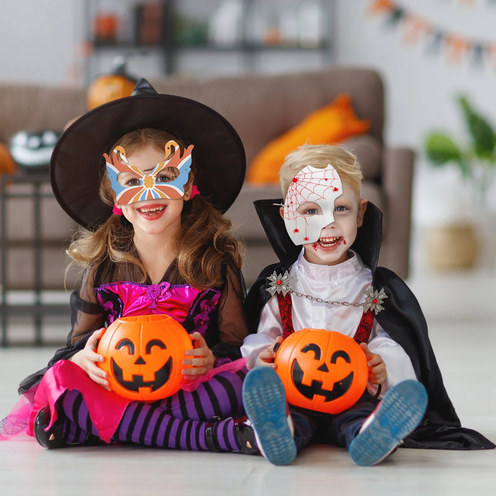 

15Pcs Masquerade Masks Paper Pulp Blank for Painting Party Halloween Cosplay Mardi Gras Crafts Cat Masks Facial Decoration