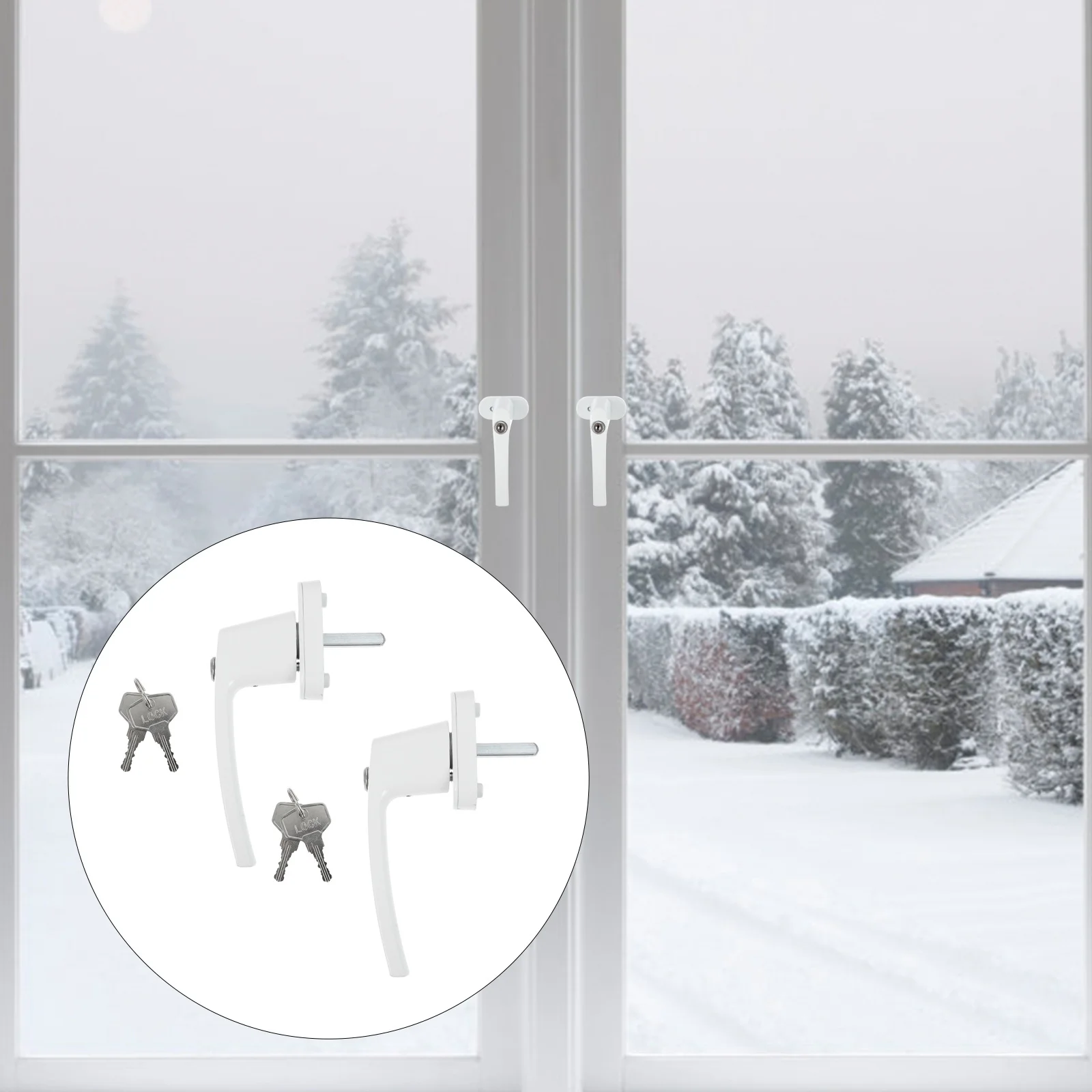 

2Sets Aluminum Alloy Window Handles Durable Casement Heat Resistant Window Lock Pull Handle for Home Use Aluminum Alloy Handle
