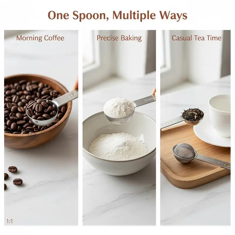 Stainless Steel Coffee Measuring Scoop Food Grade Easy to Clean Precise Markings for Home Office Coffee Making