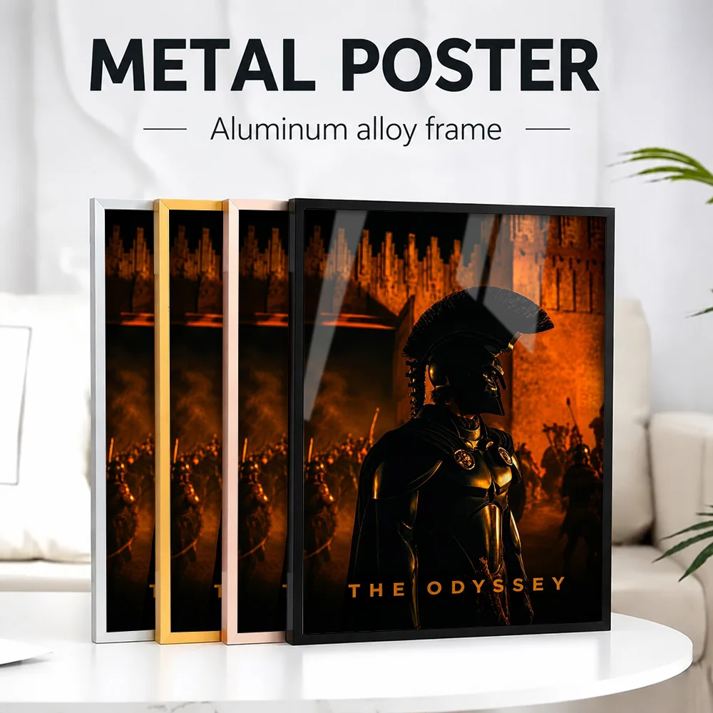 The Odyssey Spartan Warrior Framed Aluminum Metal Poster Customized Photo Classic Mythic Style Wall Art For Study Birthday Gift
