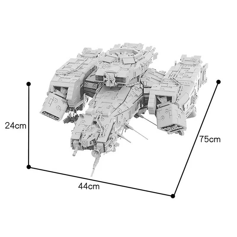 Espaçonave Building Blocks Set para Crianças, Série Espacial, Aliens, Navios de Batalha, Navio de Guerra, Modelo Toy, Presentes para Crianças, USAdults', Moc-92753