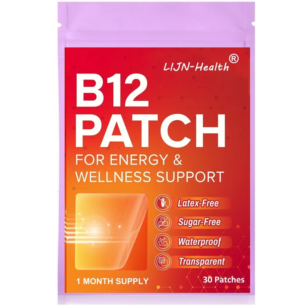 

B12 Patch (Pack of 30), Transdermal Patches Daily B12 Patches, Self-Adhesive Natural Blend Patches, 1 Month Supply