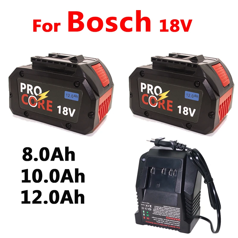 

12.0Ah 18V Battery for 21700 Bosch Electric Drill 18V Rechargeable Li-ion Battery BAT609, BAT609G, BAT618, BAT618G + Charger