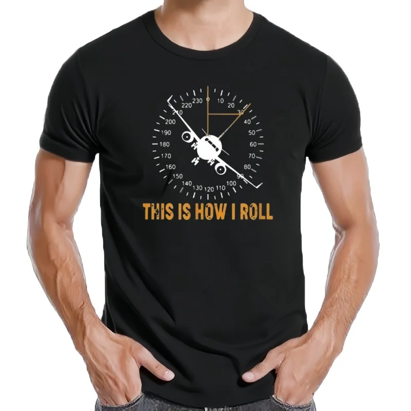 Camisetas de moda para hombres, divertidas esto  cómo rollo T, camiseta de piloto de aviación de avión, camisetas de