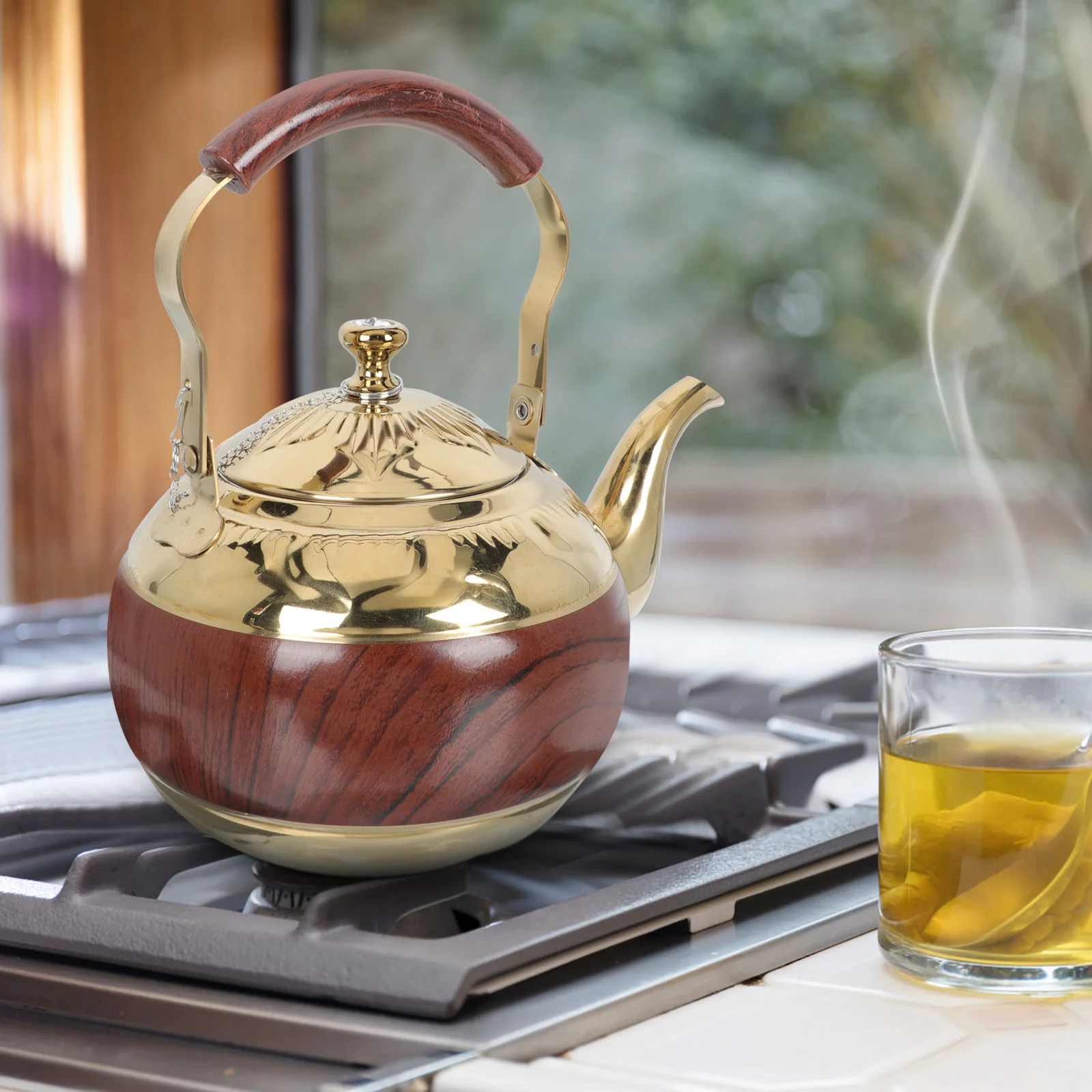 

Premium Stainless Steel Kettle Large Capacity Tea Pot Coffee Boiling Water Sturdy Handle Comfortable Safe Fast for Stove