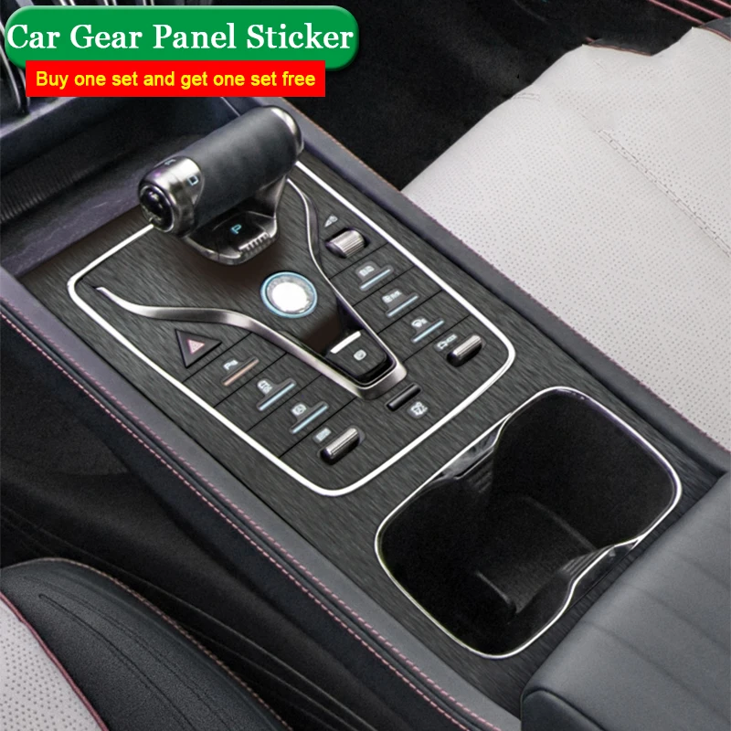 

For BYD ATTO 3 YUAN PLUS 2022 2023 2024 Car Gear Panel Sticker Gear Box Protective Film Carbon Fiber Black Car Interior Sticker