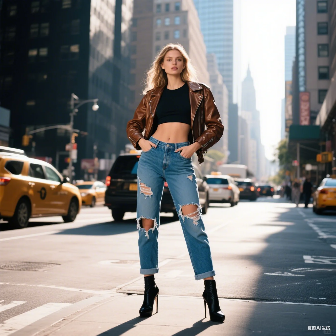 

Fashion Hip-hop Clown Lady's Sexy Skinny Jeans - Stretch Tear Denim Long Pants, Butt-lifting Design, Button Zipper, Casual Slim