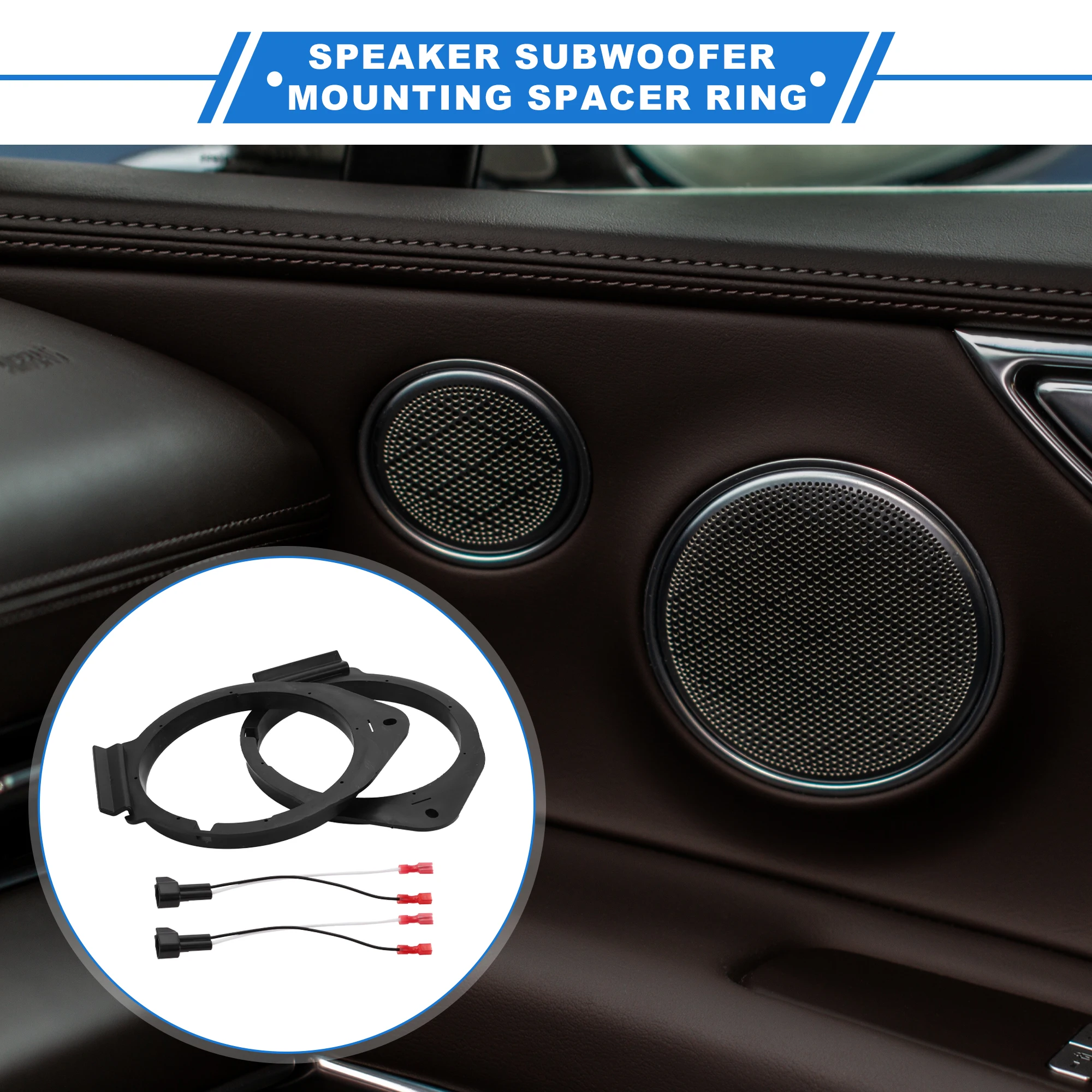 UXCELL 2 Set Speaker Spacer Ring Tweeter Speaker Spacer Adapter for GMC Yukon 2015-2022 Waterproof for 6x9'' ABS Black Fron