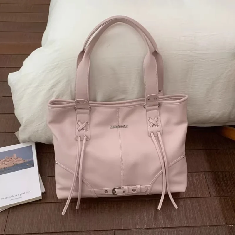 

Vintage Large Capacity Tote Bag For Women Soft Faux Leather Shoulder Bag With Tassel Design Casual Daily Use Commuter Handbag