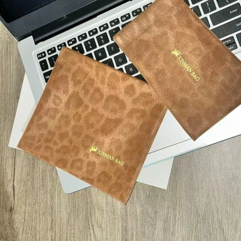 Soft PU Eyeglasses Pouch Leopard Print Auto Spring Close Sunglasses Storage Bag Anti-Pressure Glasses Bag Travel Daily Use