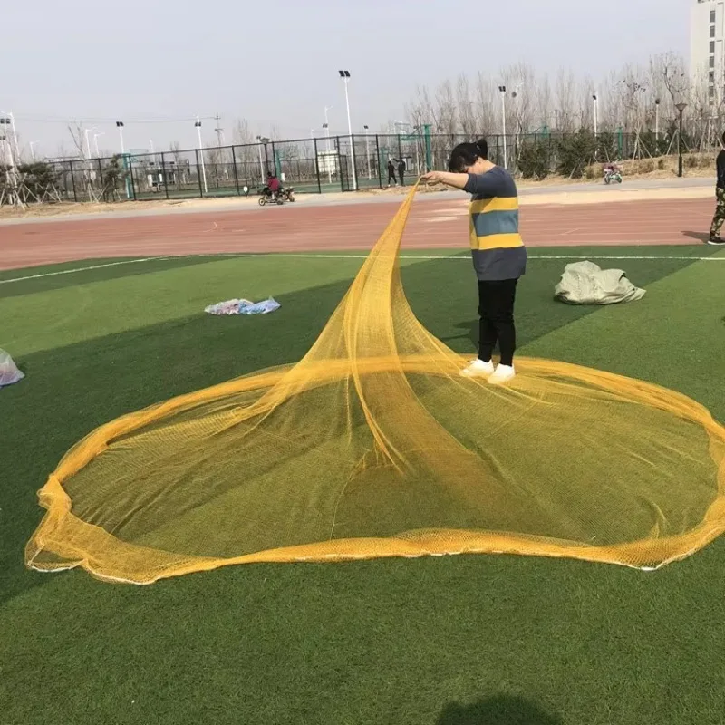 

Factory wholesale yellow multi-filament nylon polyester PA fishing nets, high-strength nets cast net