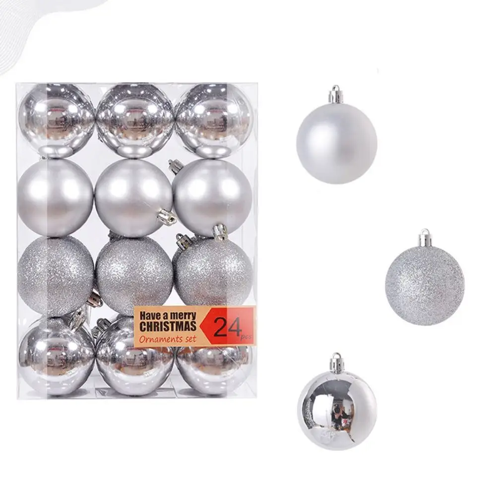 24PCS Fashion Plastic Christmas Ball Set 3cm 10 Colors Xmas Ornament Ball Suspensable Christmas Tree Balls Storefront - view 2