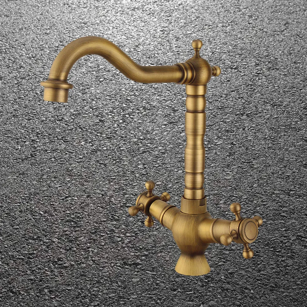 

Retro Kitchen Faucet Vintage Style Solid Brass Construction Durable Finish Single Lever Easy Install Kitchen Sink