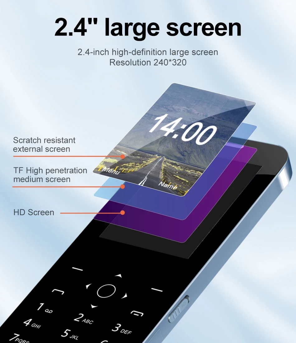MKTEL M14 Feature Phone 2.4‘’Screen Four cards four waiting 1000mAh Standby MP3/MP4/FM Radio/Bluetooth/GPRS