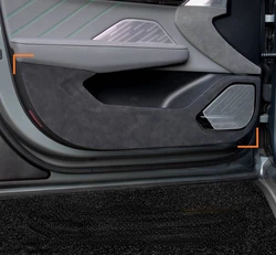 Suitable For ZEEKR 001  2021 2022 2023  Leather Or Suede  Anti-kick Mat For Car Door Doorsill Strip Protective Mat