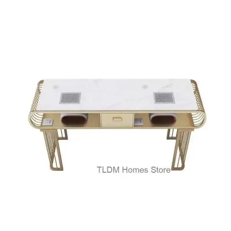 

Modern Wrought Iron Nail Tables for Commercial Furniture Beauty Manicure Table Creative Upscale Nail Table k