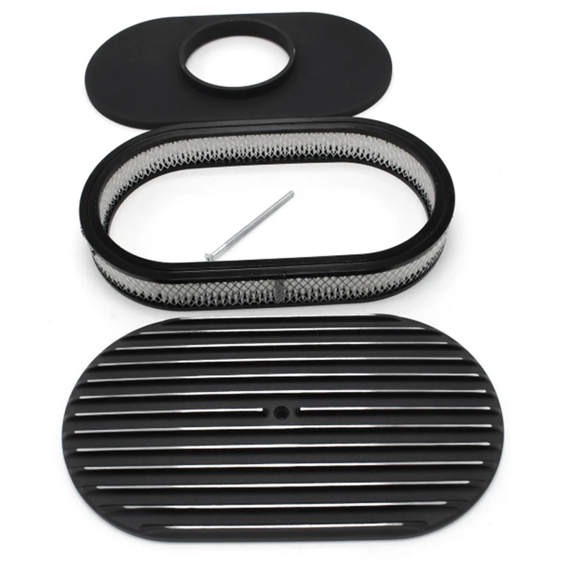 Car 15Inch Oval Air Cleaner Air Filter Kit 6318BLK For Ford Chevy Air Purifier Car Accessories