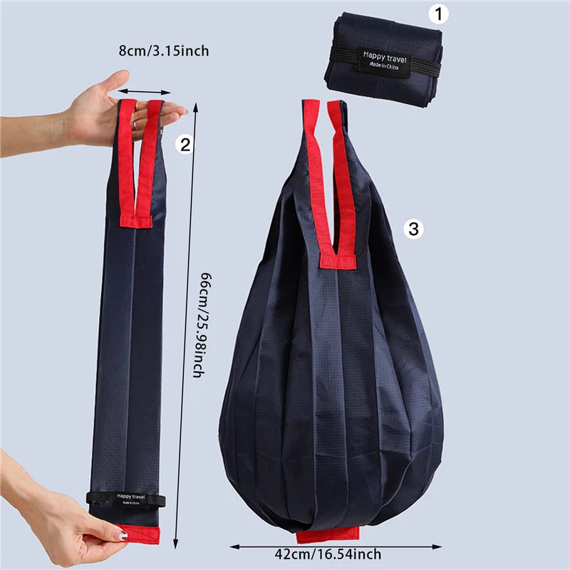 Borse per la spesa riutilizzabili in nylon Borsa a tracolla pieghevole portatile ecologica di grandi dimensioni Borsa a mano Borsa per la spesa pieghevole