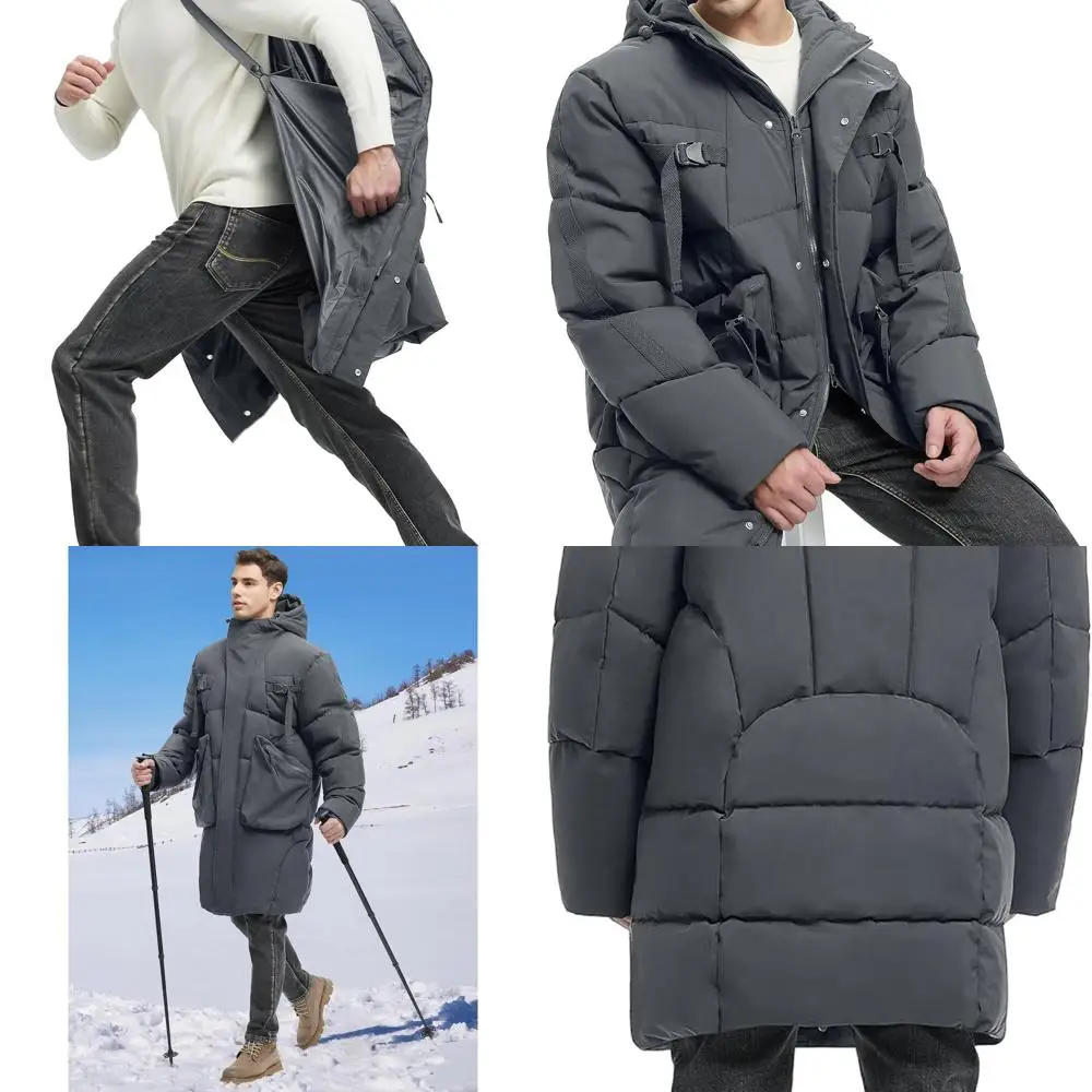 

Men's Long Winter Coat - Waterproof Heavyweight Hooded Jacket