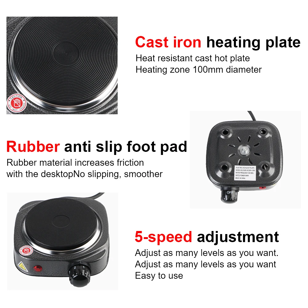 500W 220V Hot Cooker Plate Mini Electric Heater Stove Multifunctional Kitchen Appliance Milk Water Coffee Heating Furnace