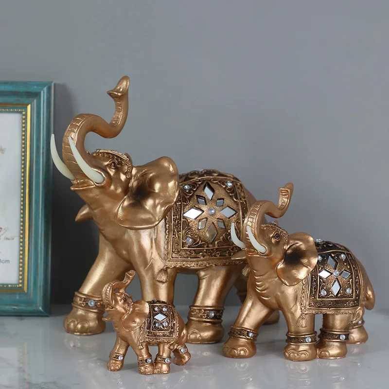 

Elephant resin handicraft ornaments golden elephant creative home decoration office living room elephant ornaments