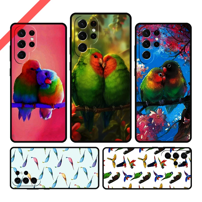 Colorful Parrots Phone Case For Samsung Galaxy S20 FE S21 S10 S23 Plus S24 S22 Ultra Coque Note20 Note10 S9 S8 Cover Capa