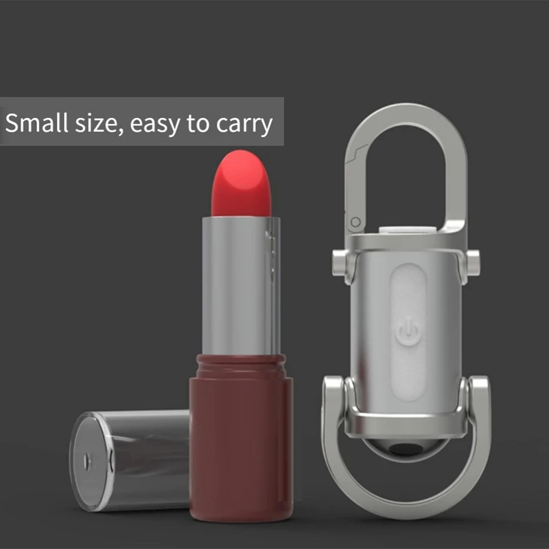 Portable LED Work Light Keychain Pendant USB Rechargeable Flashlight Keyring For Camping Pocket Sized Key Chain Tool