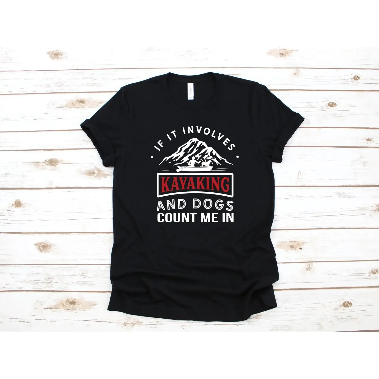 Kayaking and Dogs T Shirt Funny Kayak Long Sleeve Kayaker Apparel  vintage Washed Unisex Comfortable homme