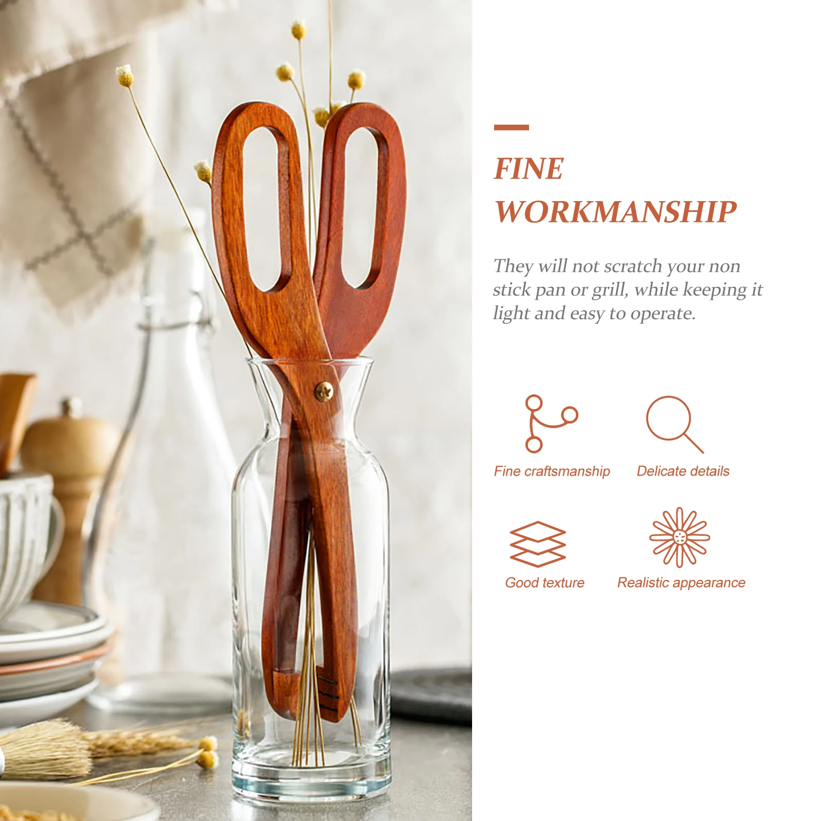 

【】Bread Tongs Wooden Food Clamps Multi-Function Dessert Toast Bbq Serving Tools For Salad Roast Meat Cooking Accessories
