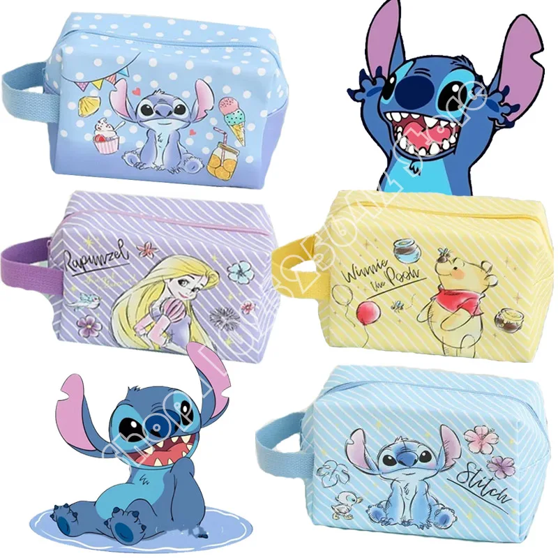 

Kawaii Stitch Disney Cosmetic Bag Anime Lilo and Stitch Mickey Mouse Princess Makeup Cartoon Travel Storage Bag Girl Gift