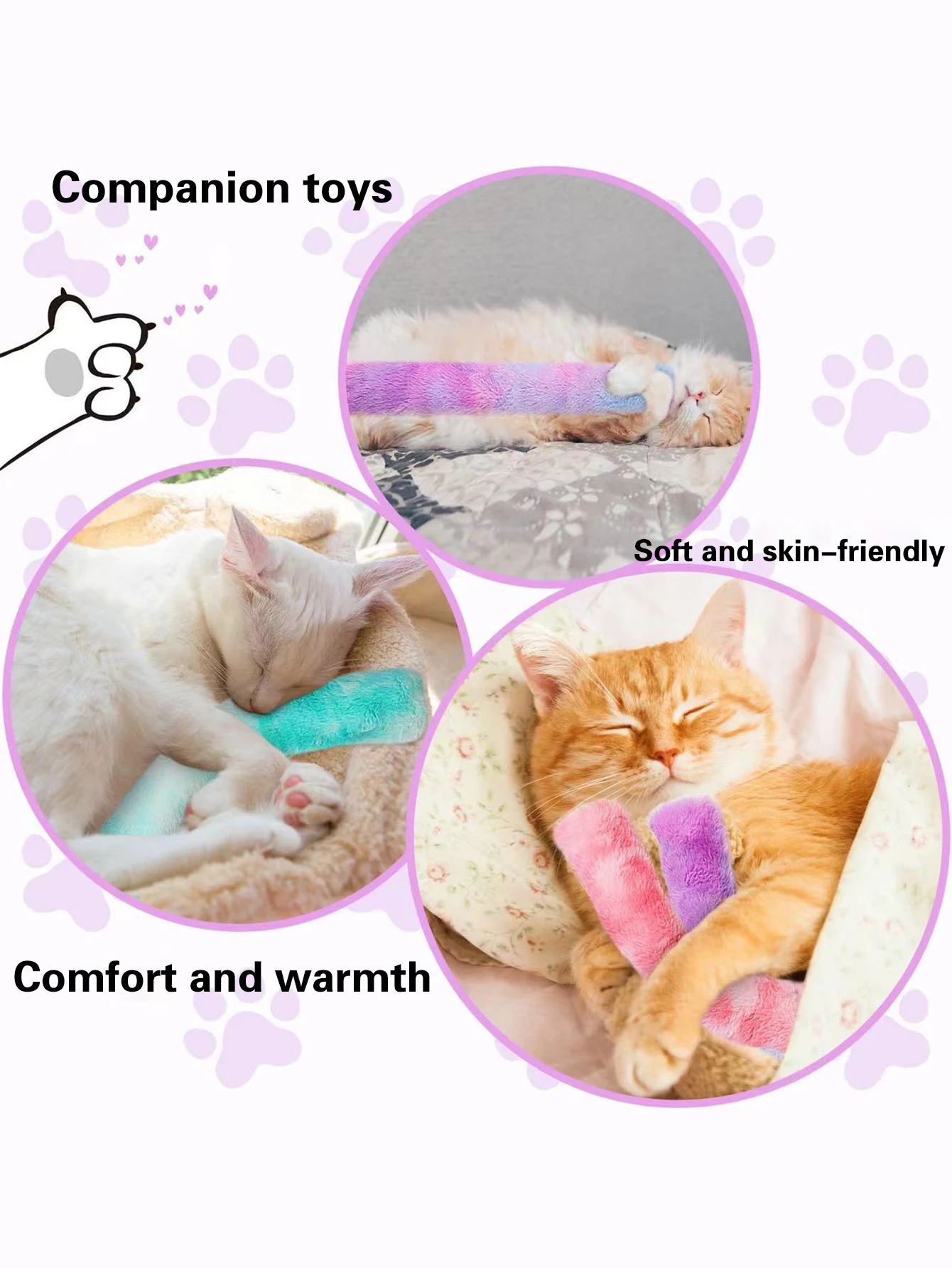 A cat mint plush pillow toy for kittens. Biting and teasing cat sticks. Teeth grinding sticks for self-expression and relaxation