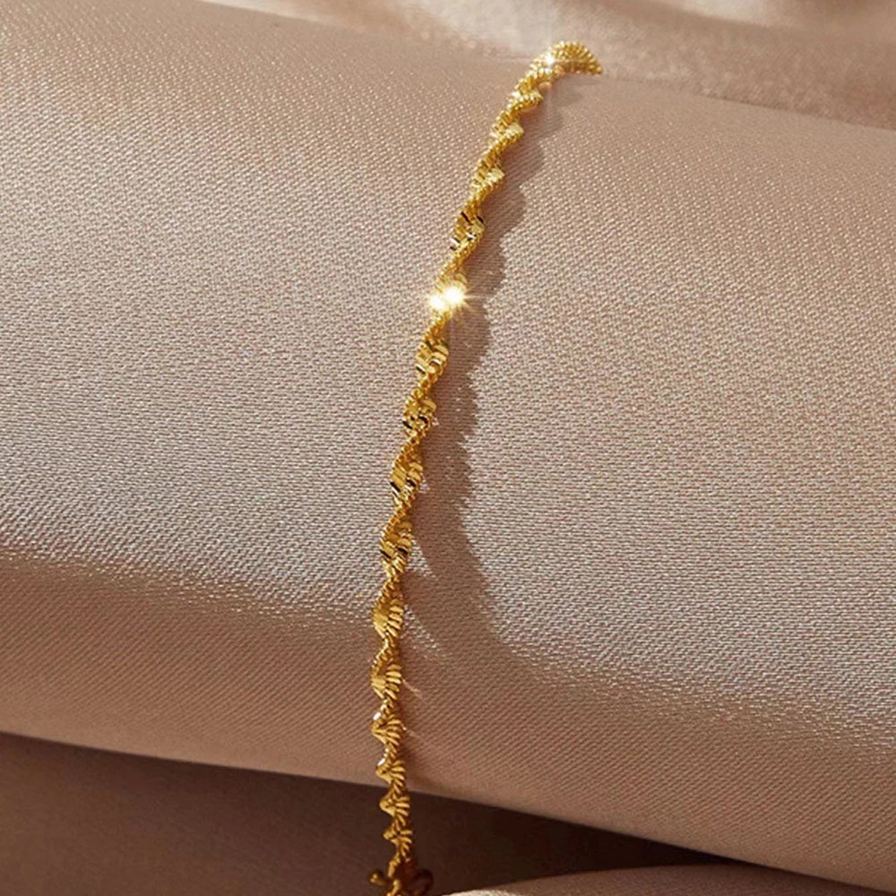 Pulseira de corrente simples de aço inoxidável, moda estilo boêmio, joias, festa, jantar, amigo, presente adequado para uso diário feminino