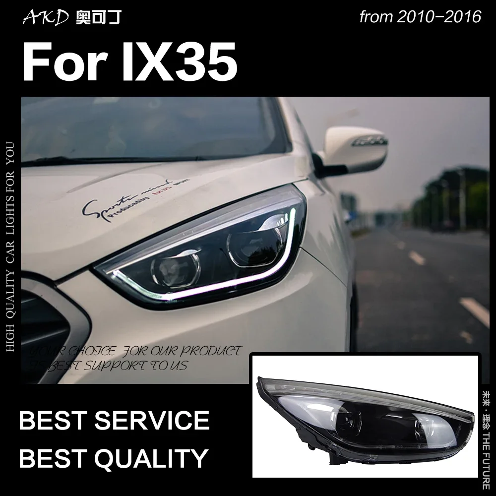 KQX Car Styling Head Lamp for Hyundai IX35 Headlights 2010-2016 New Tucson LED Headlight DRL Hid Bi Xenon Auto Accessories