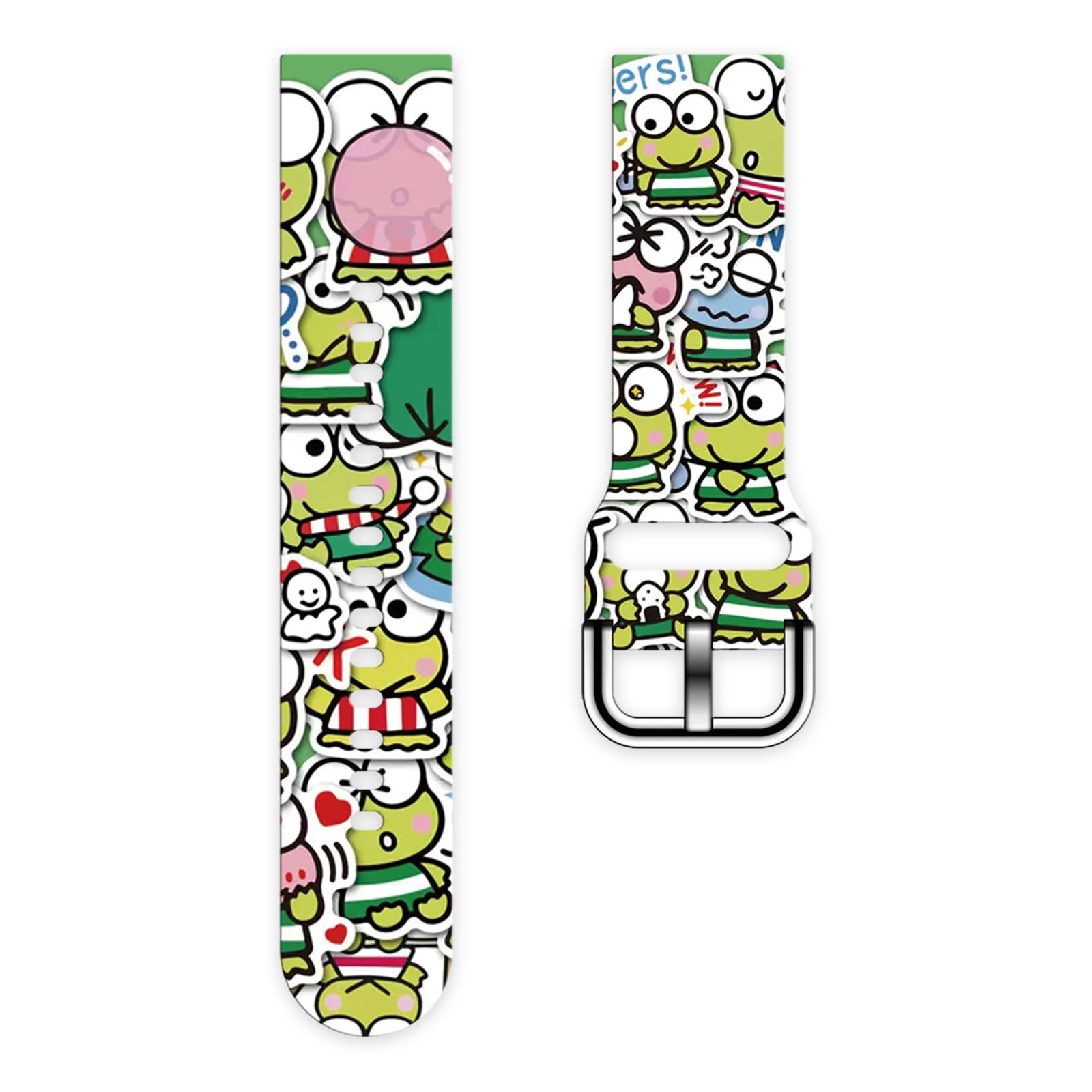 

20mm Keroppi Series Printed Strap for Samsung Galaxy Watch 7/6/5/4 40mm 44mm Band Replaceable Bracelet for Xiaomi Huawei Amazfit
