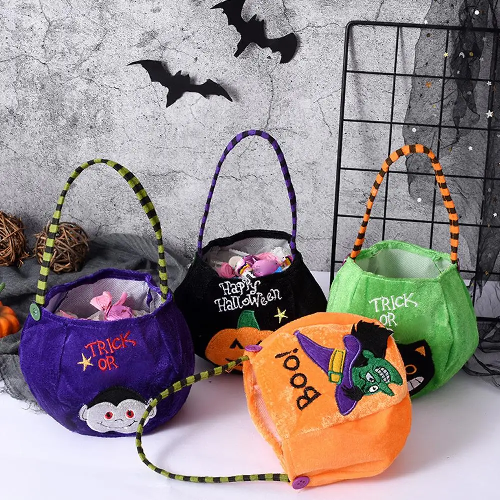 

Halloween Decoration Supplies Round Handbag Ghost Festival Children Candy Bag Gift B3Q3
